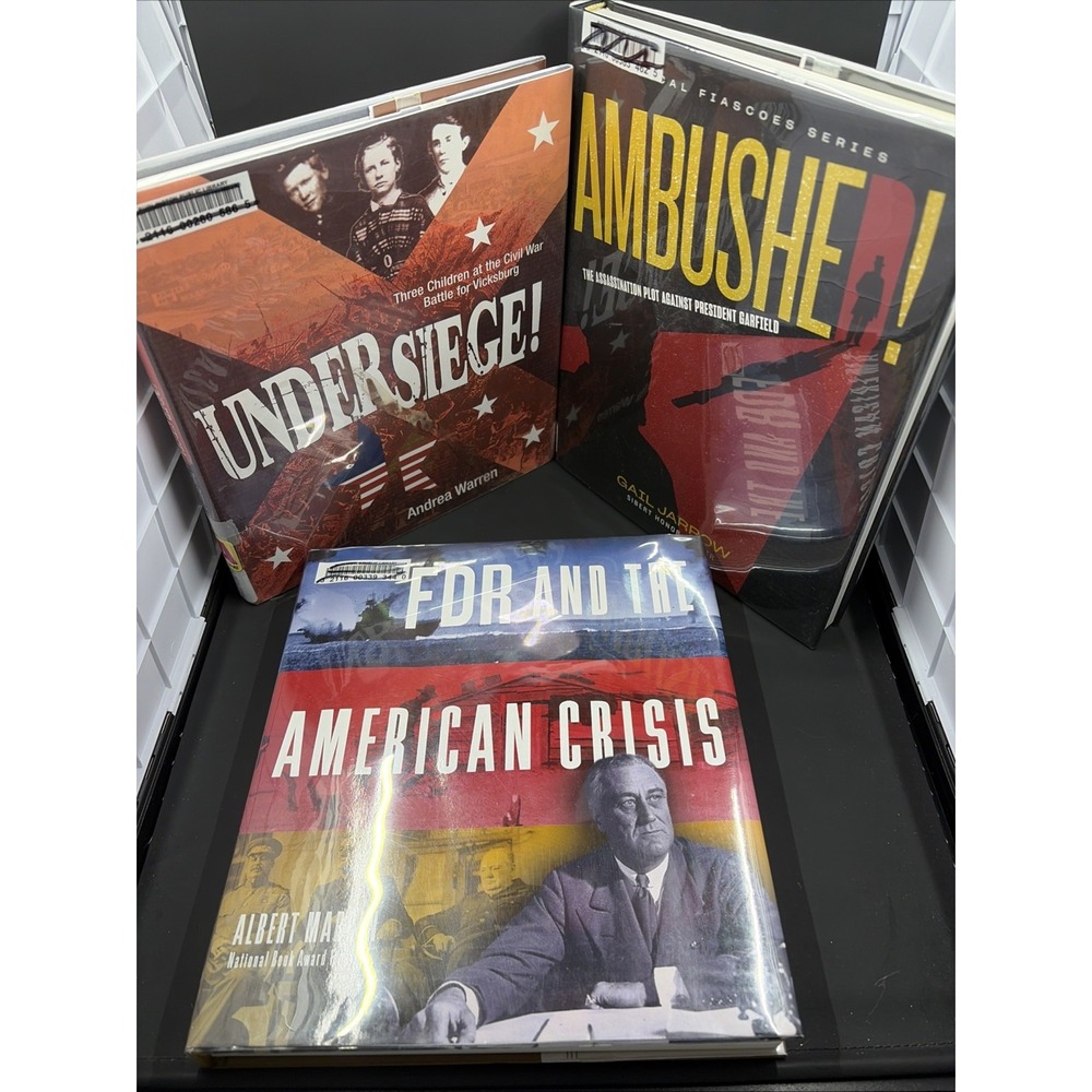 Lot 3 US History Books Civil War FDR Garfield YA Nonfiction Homeschool X-Library